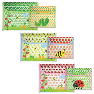 Green Sprouts Reusable Snack Bag - Garden Pattern - 2 Pack