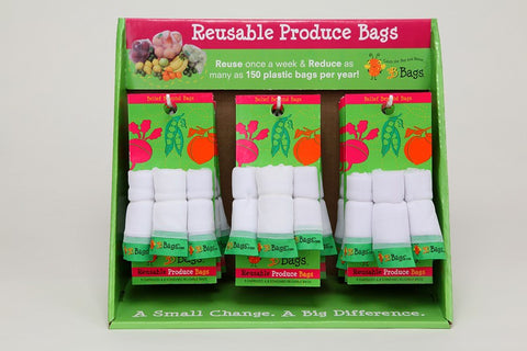 Produce Bag, Reusable, 3 bags per Pack.  This multi-pack contains 2 packs.