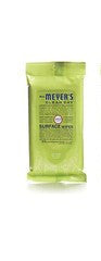 Mrs. Meyers Clean Day Surface Wipes-Biodegradable, Lemon Verbena, 24 wipes per pack.