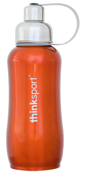 thinksport Stainless Steel Insulated Bottle, 25 oz, Color: Orange