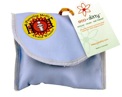 Snack Ditty organic snack bag, Powder Blue (solid).