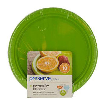 Preserve Small Reusable Plates - Apple Green - Case of 12 - 10 Pack - 7 in
