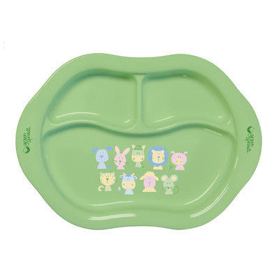 Green Sprouts Eco-Friendly Cornstarch Divided Plate - Green