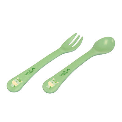 Green Sprouts Eco-Friendly Cornstarch Fork and Spoon Set - Green