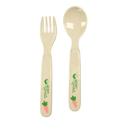 Green Sprouts Plant Fiber Fork and Spoon Set - 12 mo - 2 Years and Up