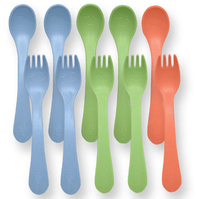 Green Sprouts Toddler Forks and Spoons Sets - Stage 4/5 - Boys Assorted Colors - 5 Sets