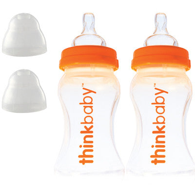 Thinkbaby Baby Bottle with Stage A Nipple (0-6 Months) - Twin Pack - 9oz