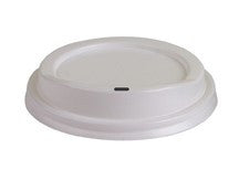 White Plastic Hot Cup Lid, fits 8 oz, 1000 per case.
