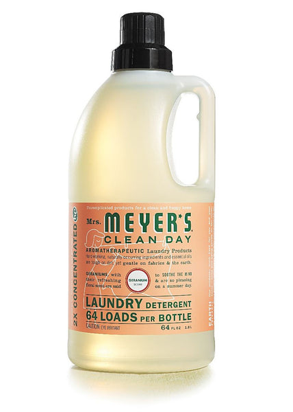 Mrs. Meyers Clean Day Laundry Detergent 64 Loads, Geranium, 64 oz