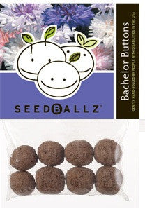 SeedBallz, Bachelor Buttons, 8 balls per pack.