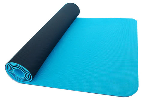 thinksport Safe Yoga Mat, 24 in x 72 in x 1/5 in, Color: black/blue ice