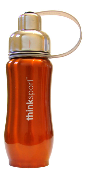 thinksport Stainless Steel Insulated Bottle, 12 oz, Color: Orange