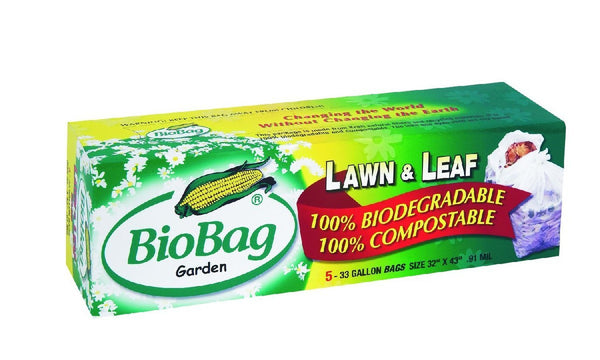 Lawn & Leaf Bio Bags 33 Galon, FULL CASE (5 bags per box, 12 boxes per case)