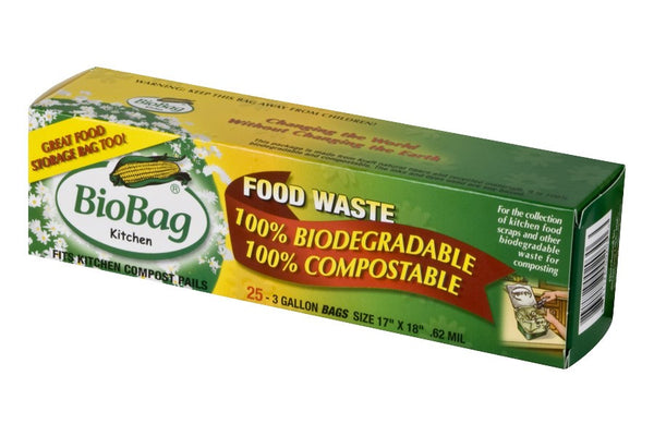 Food Waste Bio Bags 3 Galon, FULL CASE (25 per box, 12 boxes per case)