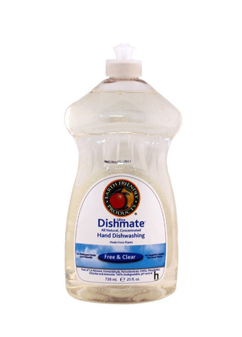 Dishmate Dish Liquid, Free & Clear, 25 oz.