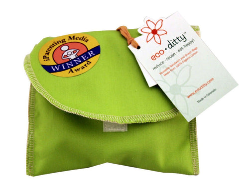 Snack Ditty organic snack bag, Spring Green (solid).