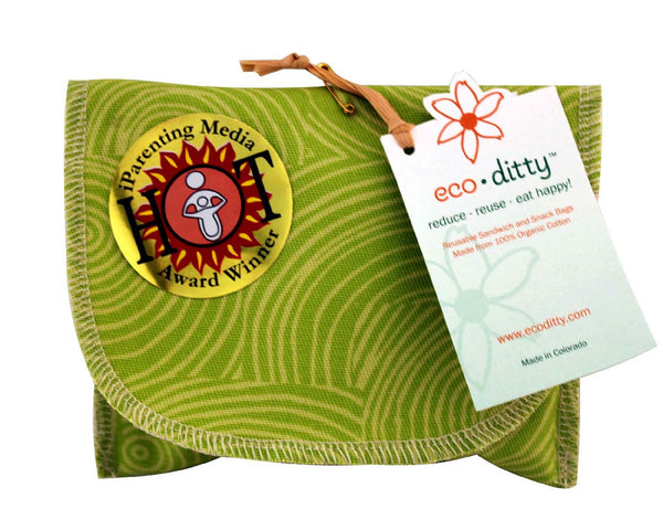 Snack Ditty organic snack bag, Let it Grow Green.