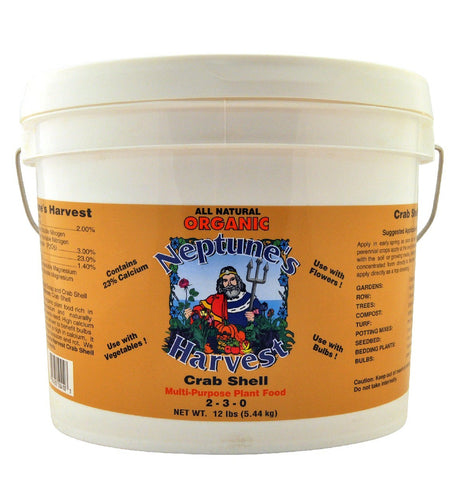 Neptune's Harvest Organic Crab Shell Multi-Purpose Fertilizer, 1-0-2, 12 pound pail